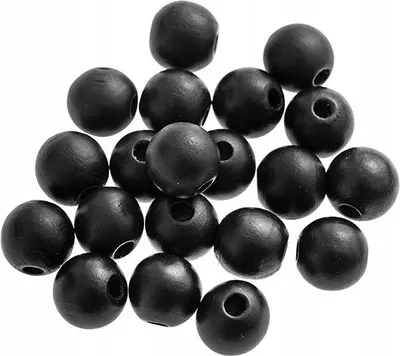 Produktbild von Holzperlen Mattschwarz, 16mm, 20 Stück