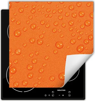 Produktbild von DarHaus Herdabdeckplatte 60x52 cm Anti Rutsch Matte Aufrollbar, orange - Tropfen
