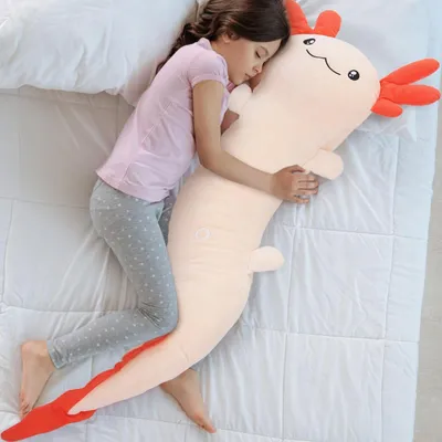 Produktbild von Riesen Axolotl Plüschtier 122cm Kuscheltier XXL Kissen Spielzeug Einschlafhilfe Raumdeko Geschenk