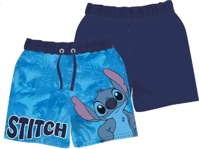 Produktbild von Lilo & Stitch Kinder Badeshorts – Uni Badehose aus Polyester für Sommer und Schwimmbad 5/6 Jahre