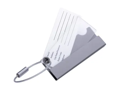 Produktbild von TROIKA Gepäckanhänger Adressat aus Acryl und mattem Aluminium mit Adresskärtchen