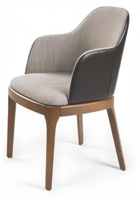 Produktbild von Lehnstuhl Stuhl Polsterstuhl Moderne Design Textil Grau Esszimmer Luxus