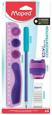 Image de Kit Maped KIDY pour développer la concentration, 4 pièces, blister violet/lilac