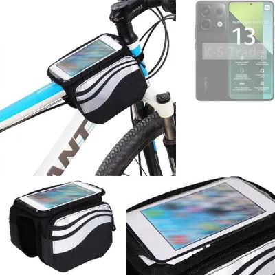 Produktbild von K-S-Trade Rahmentasche Fahrrad-Halterung kompatibel mit Xiaomi Redmi Note 13 Pro 5G Rahmenhalterung Fahrrad Handyhalterung Fahrradtasche Handy