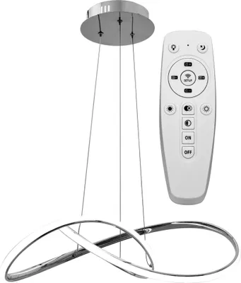 Produktbild von tooLight Pendellampe App393-Cp Modern Ring Chrom Led + Fernbedienung 1-Lichtquelle 40W 55X55X14,5Cm Einstellbar