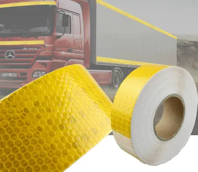 Immagine prodotto di Pellicola riflettente Pellicola riflettente Nastro riflettente Autoadesivo Cartello di segnalazione GIALLO 5Mx5CM CAMION