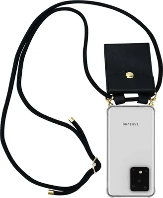Obrázek produktu pro Cadorabo Pouzdro pro Samsung Galaxy S20 ULTRA Ochranné pouzdro v černé barvě Řetízek na mobilní telefon Silikonová šňůrka odnímatelné pouzdro
