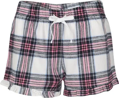 Produktbild von SF Women SK082 | Damen Tartan Frill Shorts - Farbe: White-Pink Check - Größe: L
