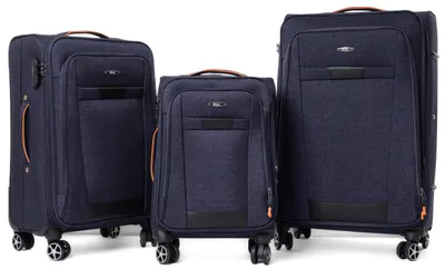 Produktbild von RGL S-030 Kofferset Reisekofferset Stoff 3in1 Koffer Set 3tlg XXL XL L Farbe: Dunkel Blau