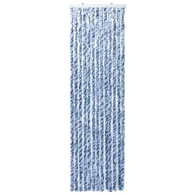 Productafbeelding van Vliegengordijn 90x200 cm chenille blauw en wit