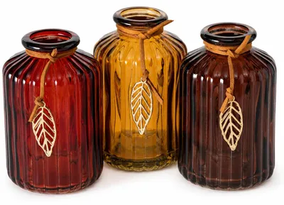 Produktbild von Boltze Vase Bilona 3er Set Brauntöne Glasvasen