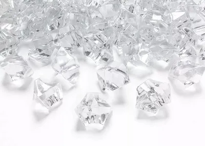 Image de Pierres décoratives glaçons 2cm plastique set de 50 pièces clair transparent