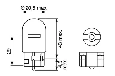 Obrázek produktu pro 2x žárovky W21W BOSCH autožárovky 12V 21W 1 987 301 096