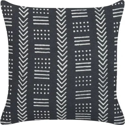 Produktbild von BELIANI Dekokissen Schwarz Baumwolle 45 x 45 cm Bezug mit Füllung Reißverschluss Geometrisches Muster Boho Modern Wohnzimmer Schlafzimmer Deko für Bett