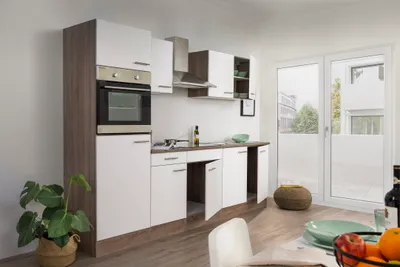 Produktbild von Küche Küchenzeile Leerblock Einbauküche Eiche York Weiß Oliver 270 cm Respekta