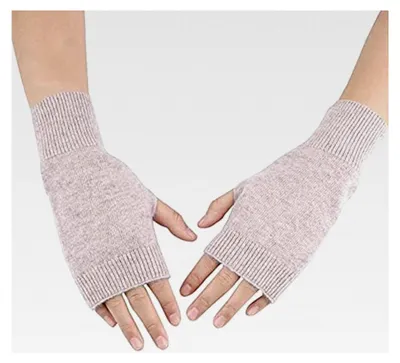 Produktbild von Fingerlose Winterhandschuhe für Damen, gestrickte Halb-Fingerhandschuhe, warme Fäustlinge
