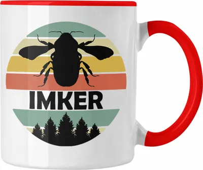 Produktbild von Trendation - Imker Geschenk Tasse Bienenzucht Kaffeetasse Geschenkideen Bienenzüchter Bienen Zuebhör Geschenke (Rot)