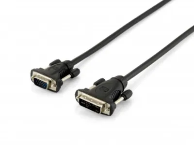 Produktbild von Equip VGA Kabel HD15 -> DVI 12+5 1.80m 1920x1200 schwarz Polybeutel