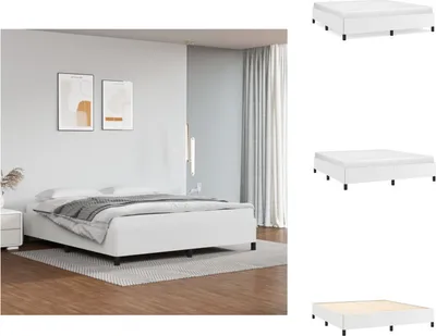 Produktbild von vidaXL Bettgestell Weiß 180x200 cm Kunstleder -  Betten & Bettgestelle