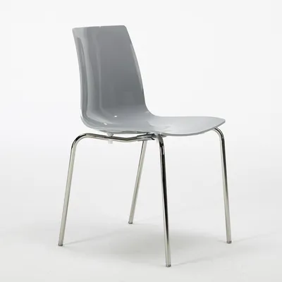 Produktbild von Lollipop Grand Soleil Stühle Barstuhl Küche Stahlbeine Stapelbar - Grau
