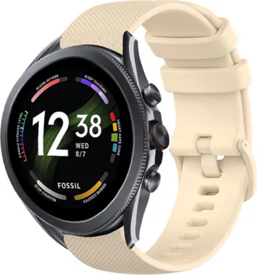 Produktbild von Strap-it Fossil Gen 6 44mm Luxus-Silikonarmband (Beige)