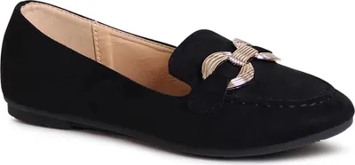 Produktbild von topschuhe24 2794 Damen Velours Loafer Komfort Slipper, Farbe:Schwarz, Größe:36 EU