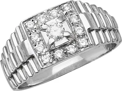 Image de Noble 925 hommes en argent sterling - Bague avec zirconium, 61 (19.4) ; WJS22490