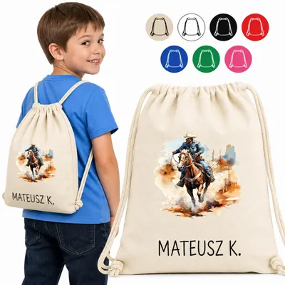 Obrázok produktu pre Taška Na Šport - Kowboj Na Koni Prechádzajúci Puštinou