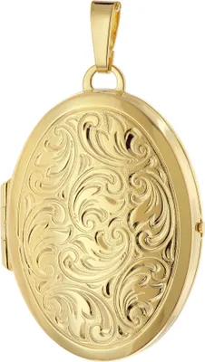 trendor 21570 Ovaler Medaillon-Anhänger Paisley Gold auf 925 Silber 31x23 mm 1