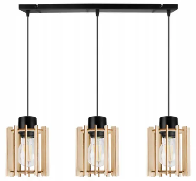 Immagine prodotto di Lampada a sospensione, lampadario da soffitto, legno, paralume LED