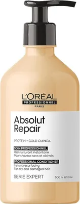 Image de L'Oréal Professionnel, Conditionneur Traitement reconstructeur pour cheveux secs & abîmés, Absolut Repair, 500ml