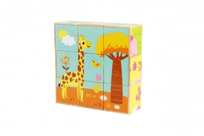 Image de Cubes en bois animaux sauvages