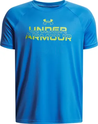 Produktbild von Under Armour Ua Tech Split Wordmark Ss - blue atlantis, Größe:L