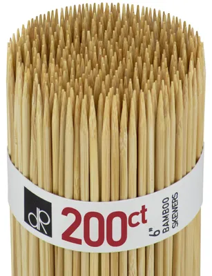Immagine prodotto di Set di 200 spiedini di bambù naturali, lunghi 15 cm, ideali per barbecue e grigliate