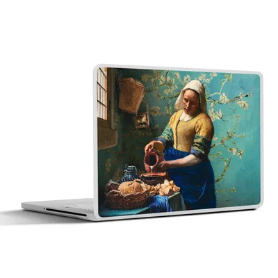 Produktbild von MuchoWow® Laptop Aufkleber Sticker Cover Milchmädchen - Mandelblüte - Van Gogh - Vermeer - Gemälde - Alte Meister 40x30 cm - Laptop Dekoration - Selbstklebend