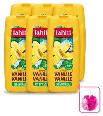 Zdjęcie produktu dla 6 opakowań żelu pod prysznic Tahiti o zapachu wanilii - 300 ml - zestaw ekonomiczny - 6 sztuk
