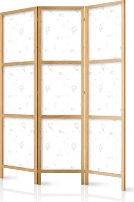 Obrázek produktu pro Japonský paraván pro děti 135x172 cm 3-dílný černý