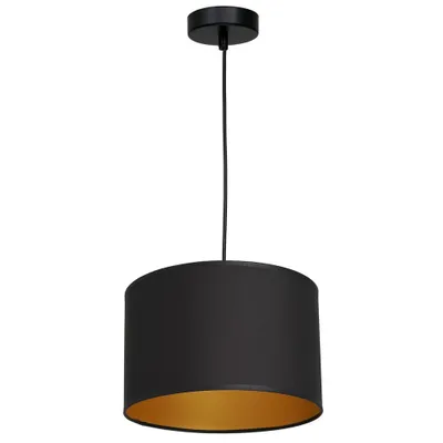 Zdjęcie produktu dla Lampa wisząca Arden czarny matowa-złota 1xE27x15W tkanina wym:110x25x25cm IP20 Luminex