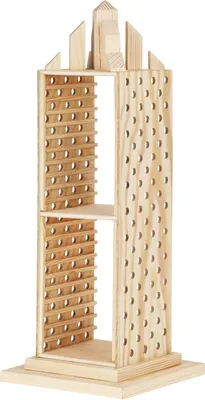 Produktbild von matches21 CD-Ständer 20x20x52 cm Holz Bausatz f. Kinder Werkset Bastelset ab 12 Jahren