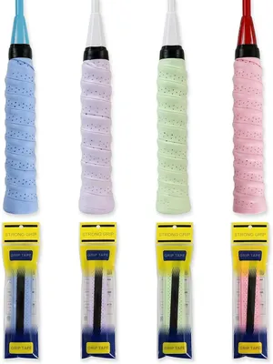 Imagen del producto de Fundas antideslizantes para raquetas de tenis y bádminton, transpirables, juego de 4 unidades, ideales para deportes