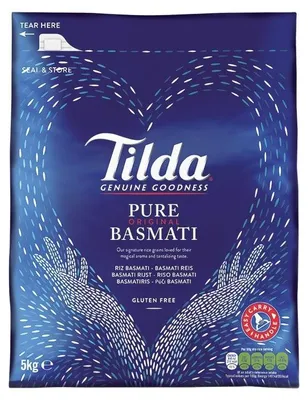 Zdjęcie produktu dla Ryż basmati Tilda Pure Original 5 kg – długoziarnisty sypki aromatyczny