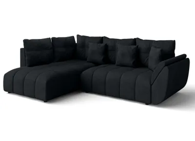 Produktbild von AX LIVING Ecksofa mit Schlaffunktion Corleone L Sofa Schwarz 268 cm