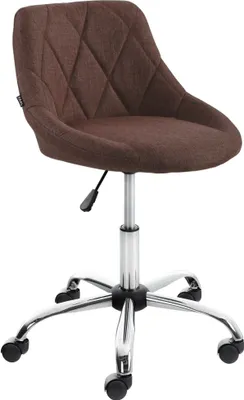 Produktbild von CLP Arbeitshocker Lazio drehbar mit Chromgestell braun Material Stoff