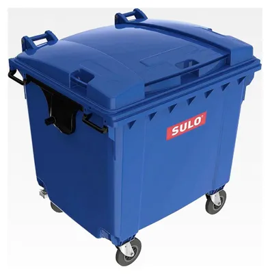 Produktbild von Mülltonne 1100 Liter, 4-Rad-Behälter mit Flachdeckel (Blau)