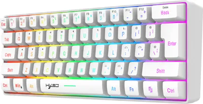 Obrázek produktu pro HXSJ L500 třírežimová bezdrátová 61klávesová kompaktní membránová klávesnice Miniaturní klávesnice RGB Plnobarevné podsvícení Více světelných efektů Mechanická klávesnice s dobíjecím mechanismem BT5.0 2.4G Kabelové třírežimové připojení Vysokokapacitní baterie