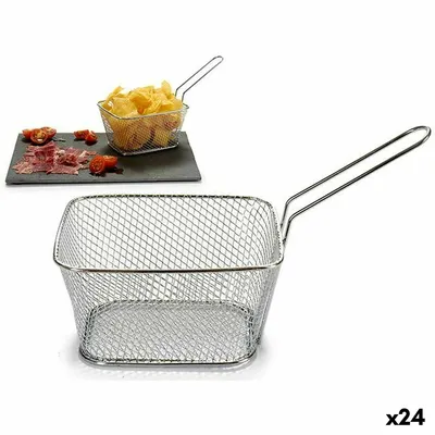 Obrázek produktu pro Košík na potraviny pro prsty stříbrná barva 24 x 13 x 11 cm (24 kusů)