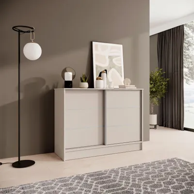 Produktbild von BEAUTYSOFA | Kommode MIRELA 100 cm Kaschmir, Sideboard mit 2 Schiebetüren, Modernes Design, viel Stauraum