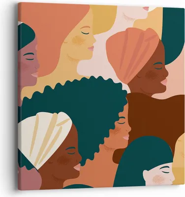 Produktbild von Bild auf Leinwand - Leinwandbild - Einteilig - Frauen Multikulturalismus Modern - 40x40cm - Wand Bild - Wanddeko - Wandbilder - Leinwanddruck - Bilder - Wanddekoration - Leinwand bilder - AC40x40-4500