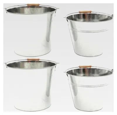 Produktbild von Kohleeimer aus Eisen 23x15x19cm und 25x20x22cm für Kamin und Grill, Aschebehälter für Innen- und Außenbereich, Zubehör für Feuerstellen