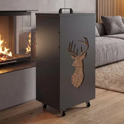 Image de Conteneur à granulés HWC-Q30 Hirsch, boîte de rangement pour granulés, par exemple pour l'alimentation animale, pieds en roulettes, dimensions : 86 x 37 x 37 cm, couleur : anthracite